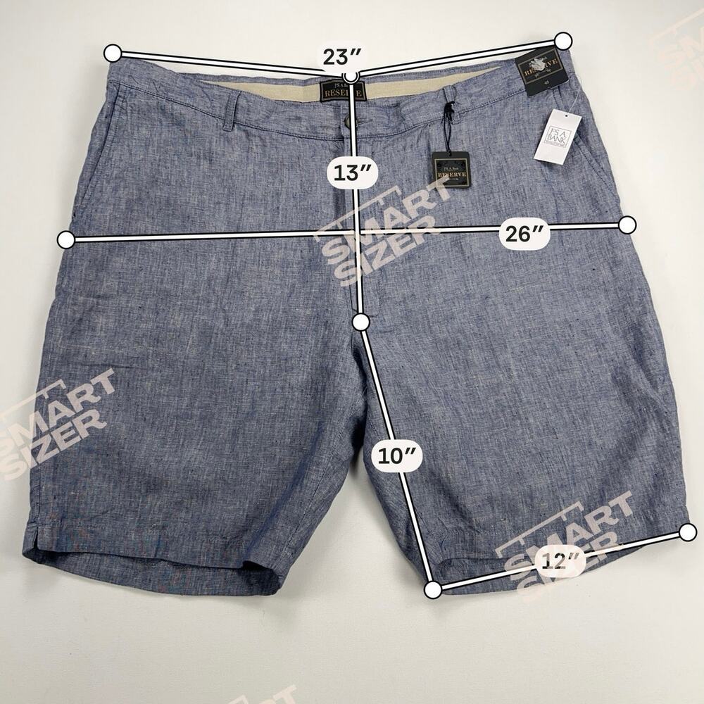 Joseph Jos. A. Bank Reserve Chambray Blue 100% Linen Dress Shorts Size 46 Waist - Picture 6 of 11